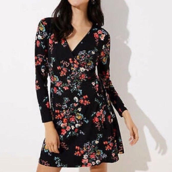 loft floral wrap dress